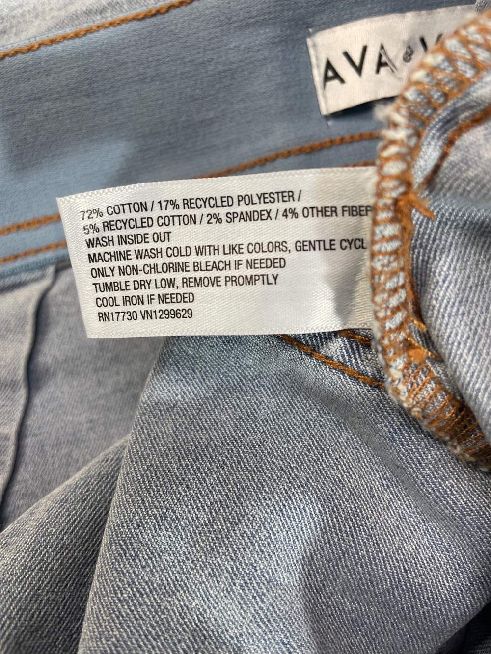 Ava & Viv A Line Wrap Skort Light Blue Wash Stretch Denim Plus Size 17 | NWT - Picture 7 of 7